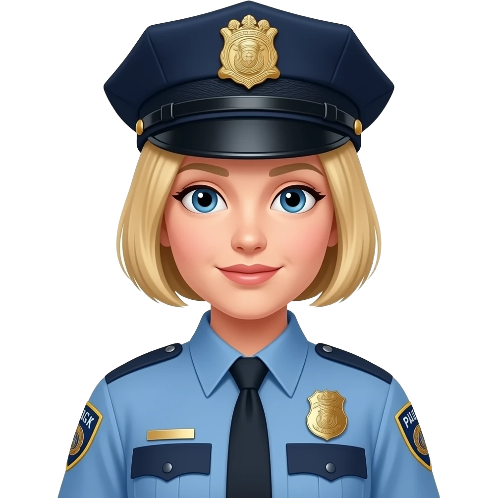 Fait moi un emoji 3D d'un femme blonde avec le cheveu cour en police emoji