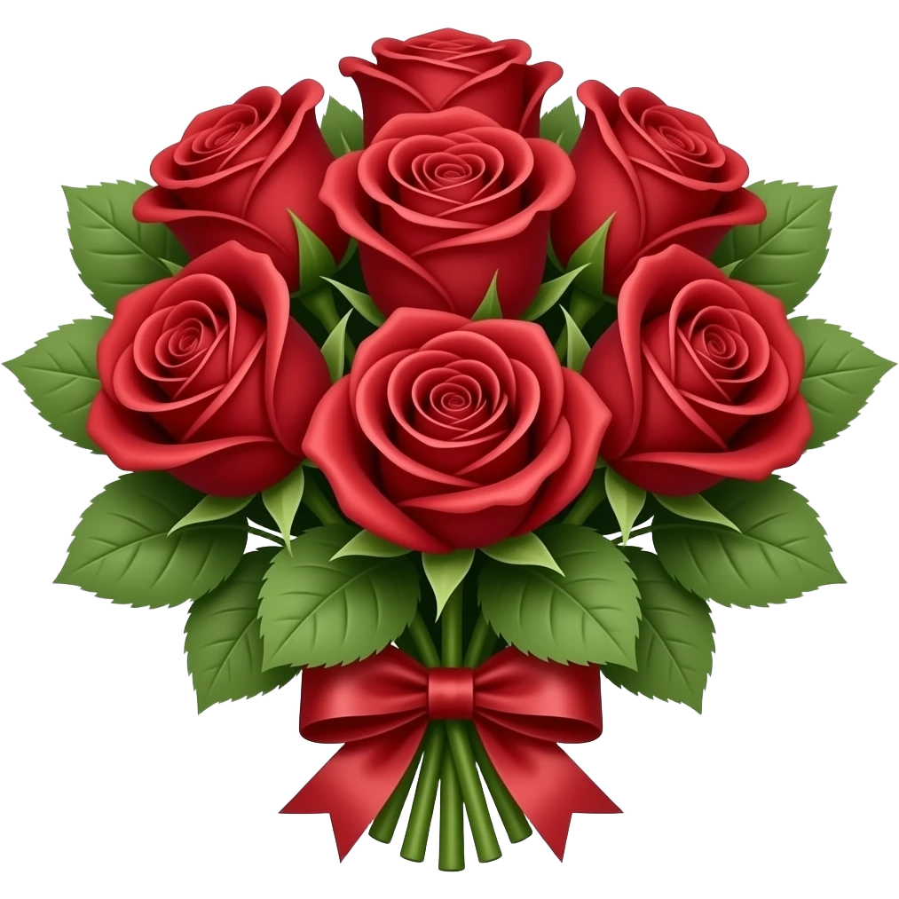 red roses bouquet emoji