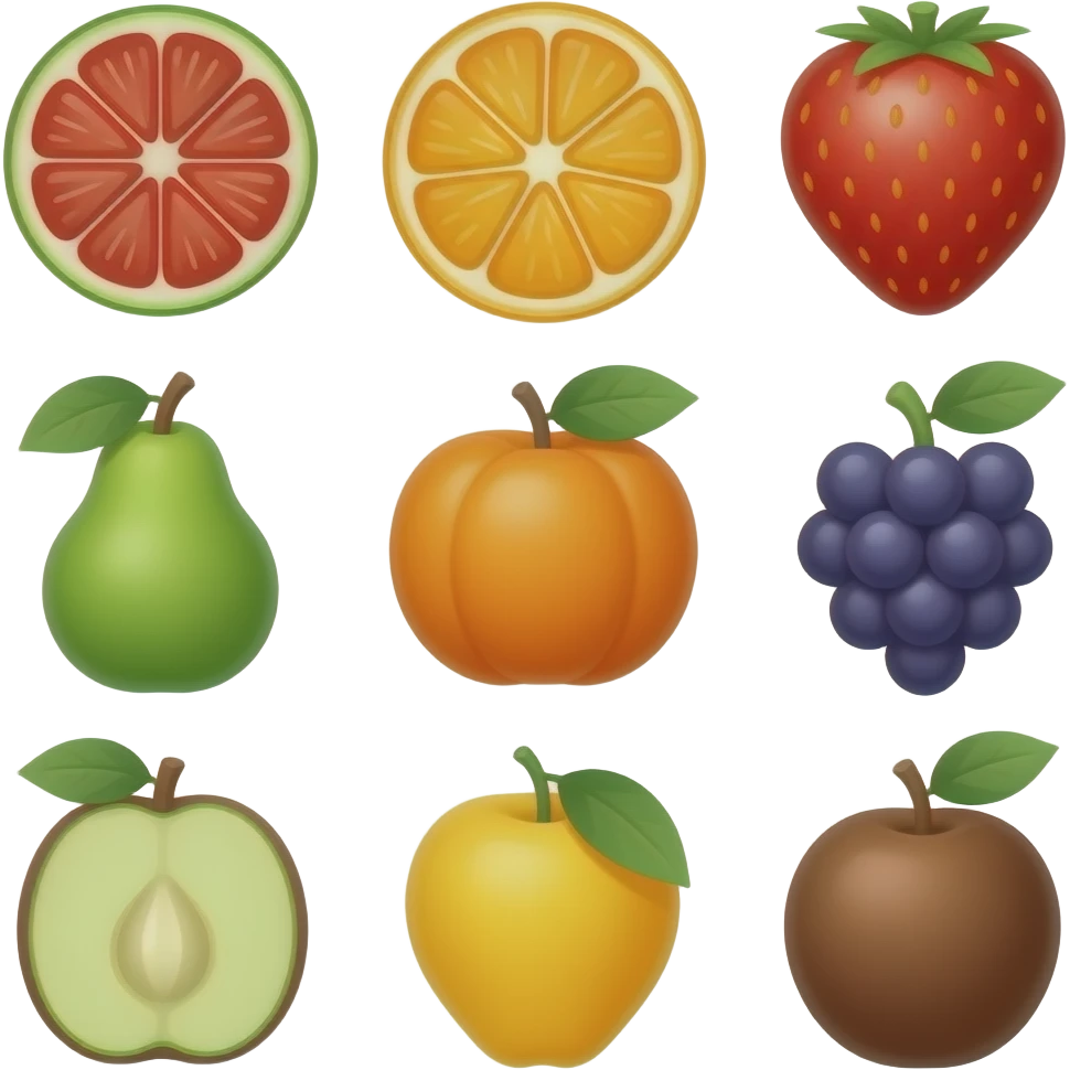 50 fruit icons emoji