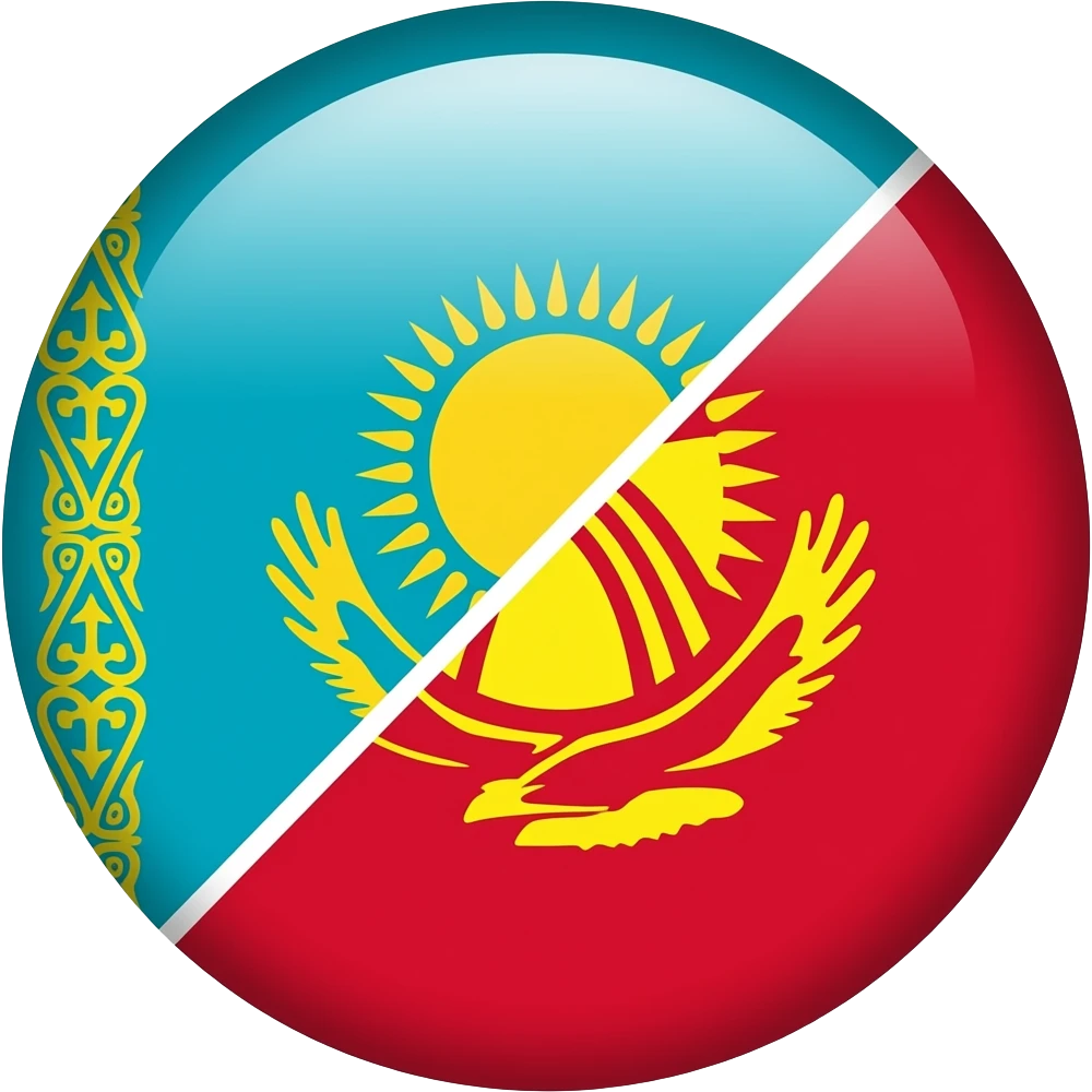 Kyrgyztan and kazakhstan mixed flag emoji