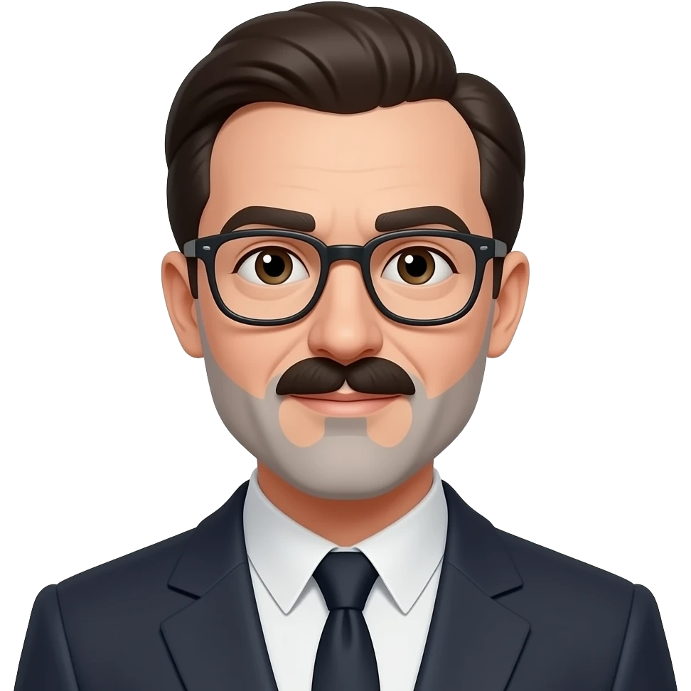 Groucho Marx but with short length gray beard, glasses, no shoulders, head only, 25 years old emoji