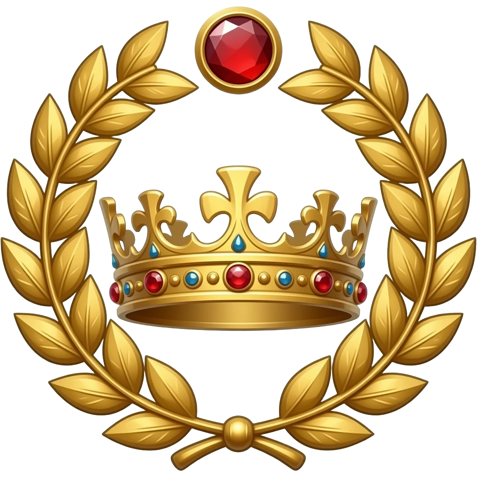 Corona de laurel imperial de oro y diamantes rojos del dios Emperador de Warhammer 40k emoji