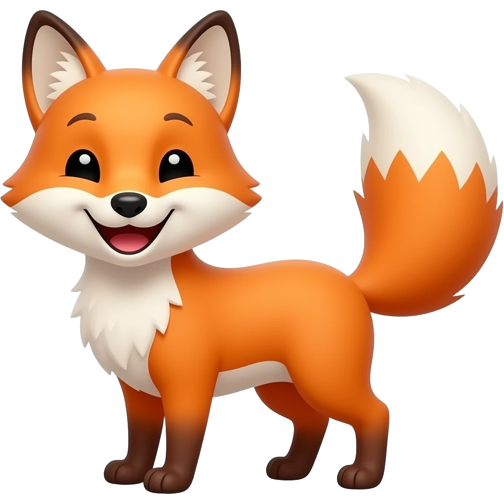 extremely happy fox emoji