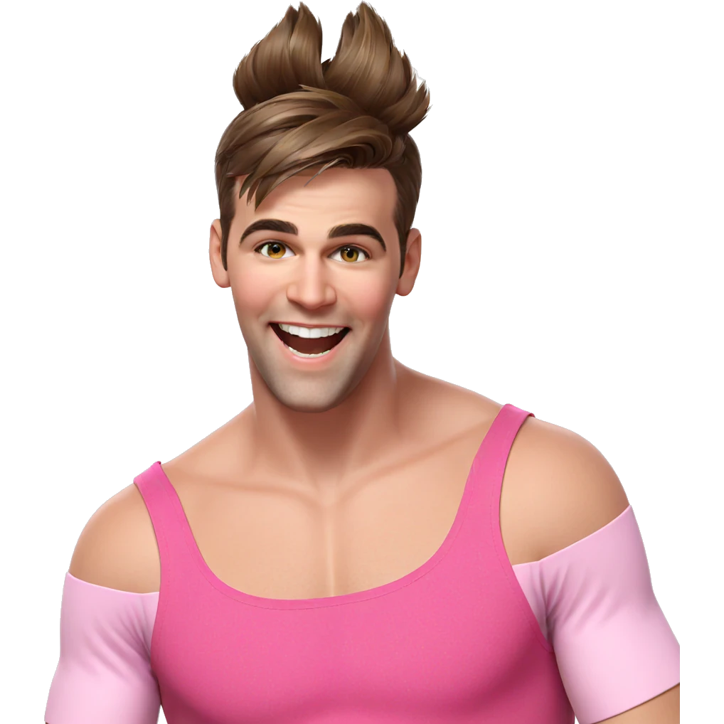 smiling boy in pink dress emoji
