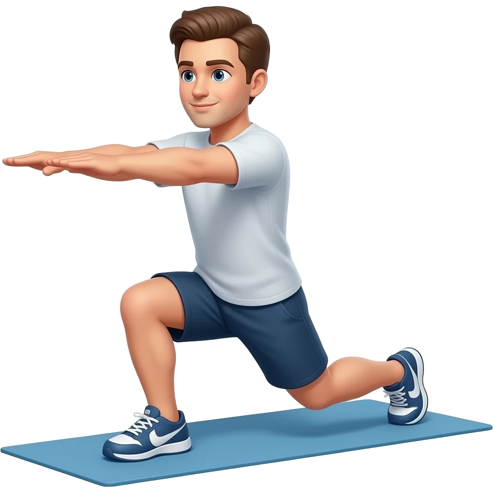 guy doing in lower lunge exercise position angled towards me emoji