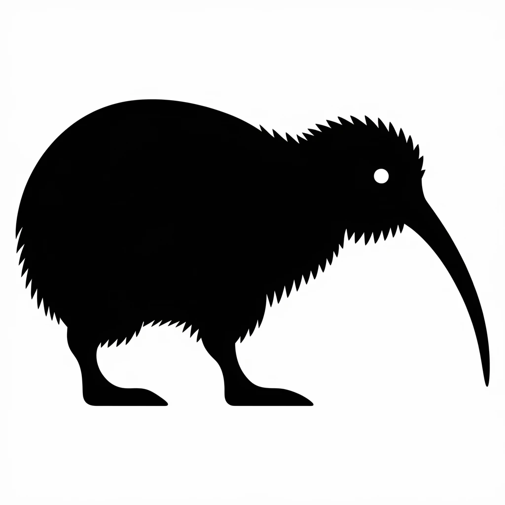 Kiwi icon black silhouette emoji