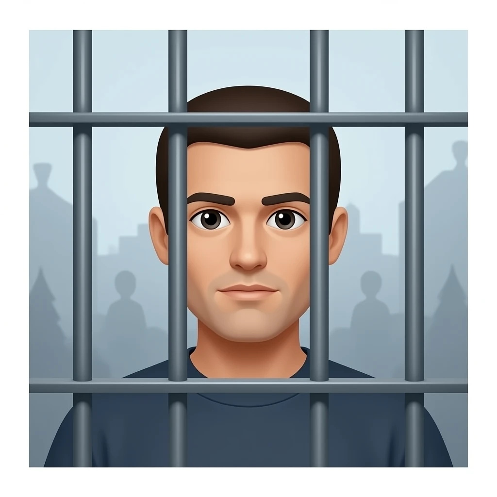 A PICTURE OF A JAIL   WITH A PERSON LOOKING THROUGH SMALL BARS emoji