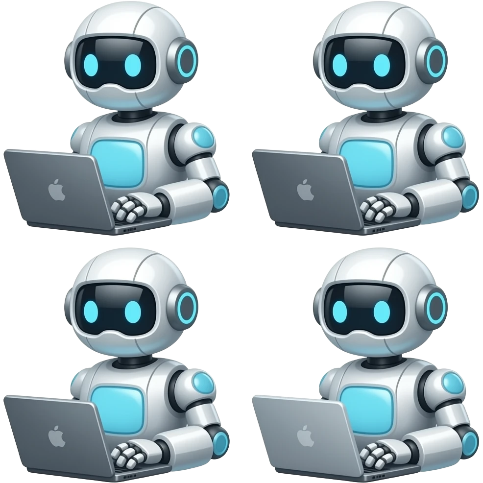 create 4 
robot with laptop emoji