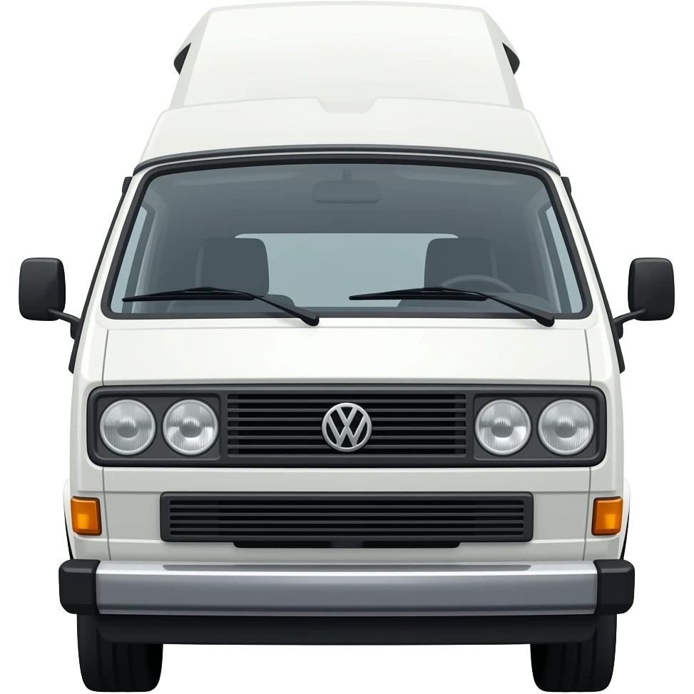 vw t3 california weiß mit eckigen Doppelscheinwerfern und Klappdach emoji