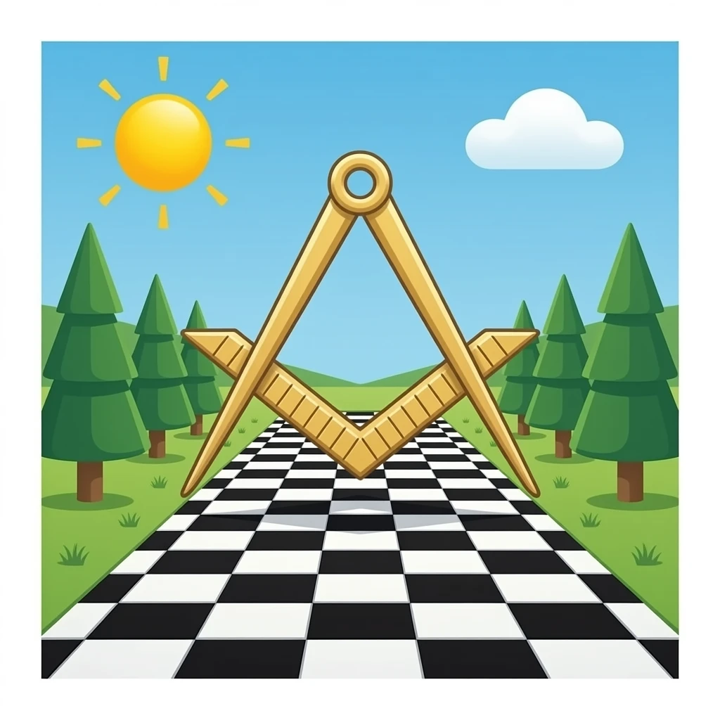 Black and white tiles  Masonic emoji