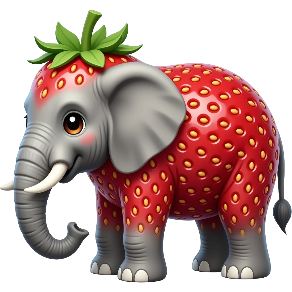 Strawberry elephant emoji