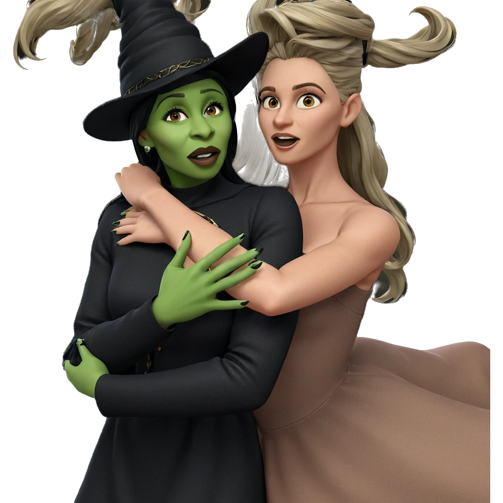 witchy girls with long hair emoji