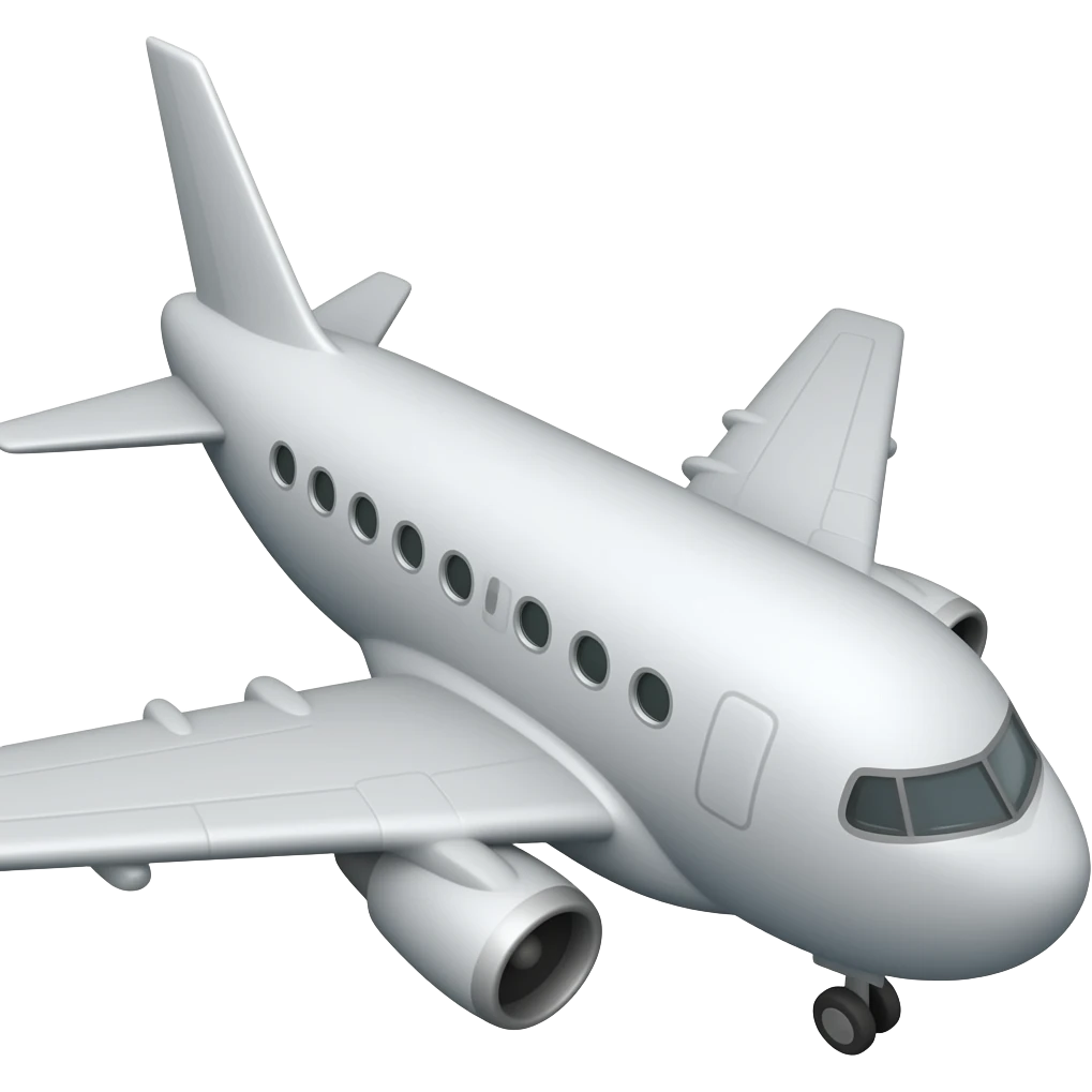 Airplane without engine emoji