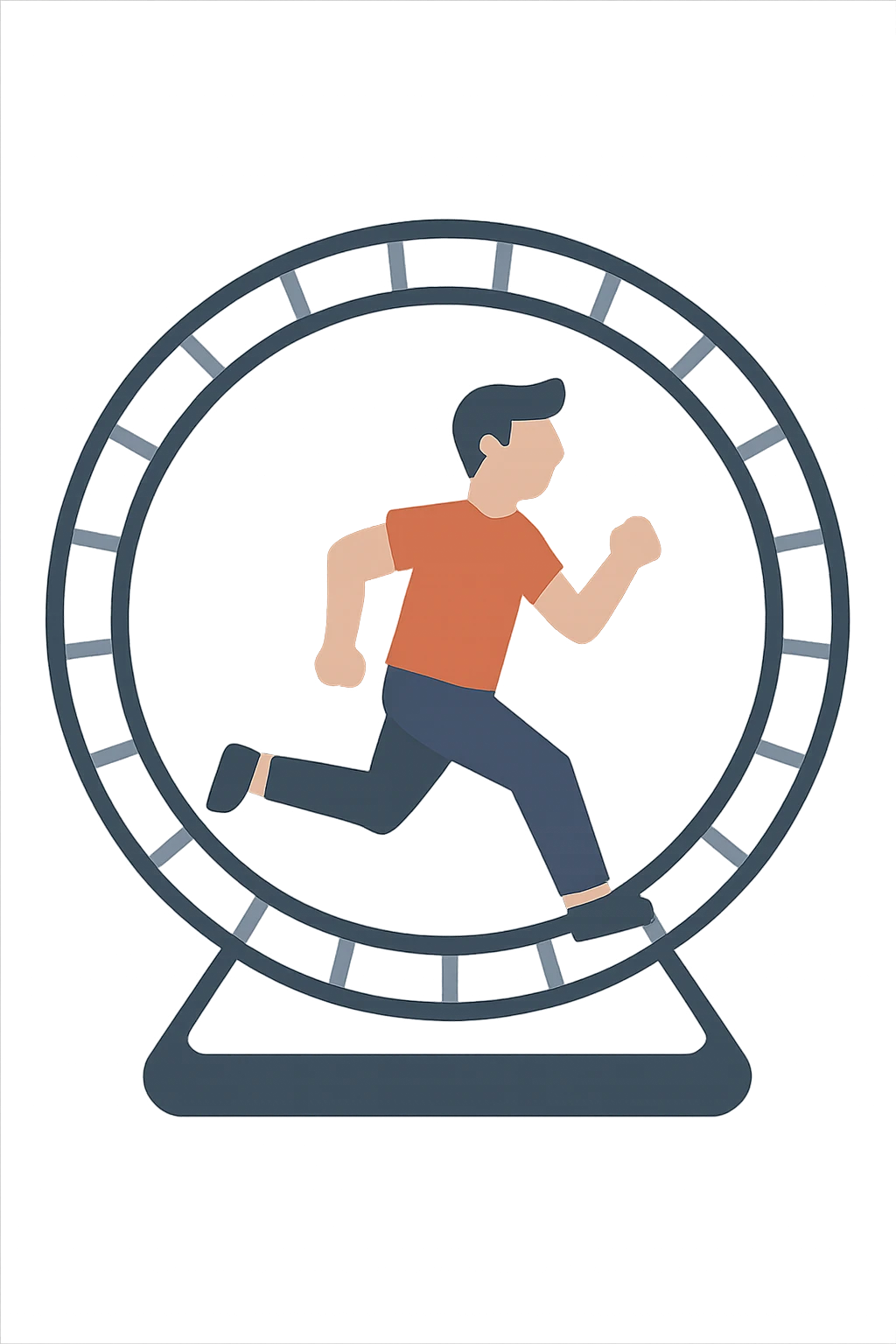 Uomo che corre dentro la ruota del criceto emoji