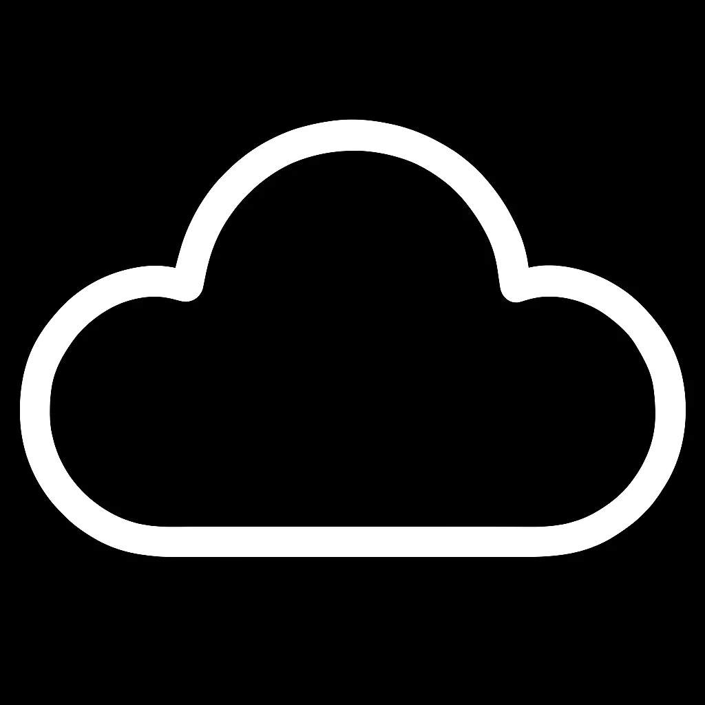сделай это облако полностью белым и контур на черном фоне emoji