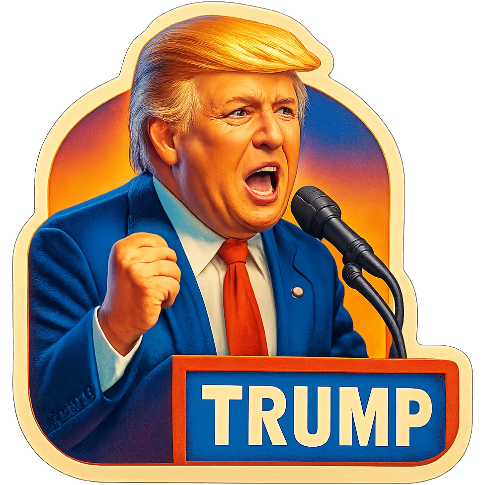 Donald Trump speaking at a rally emoji