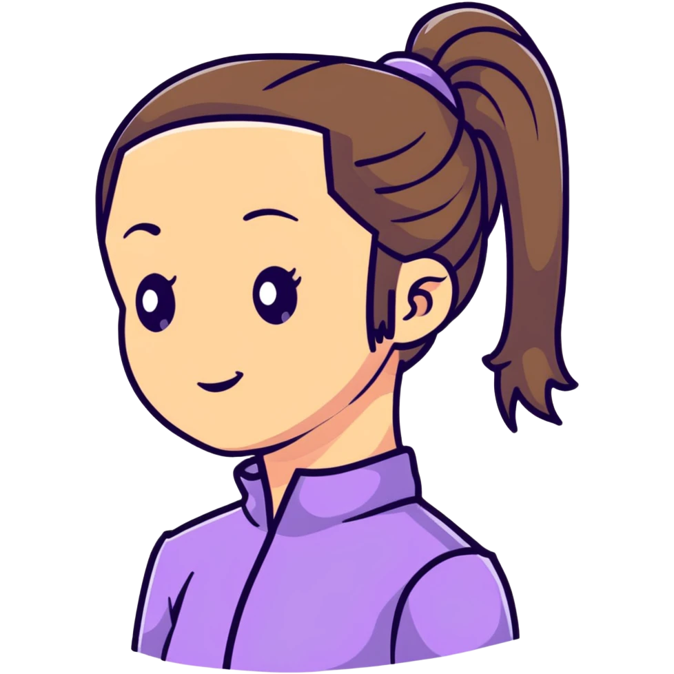 Happy girl with ponytail emoji