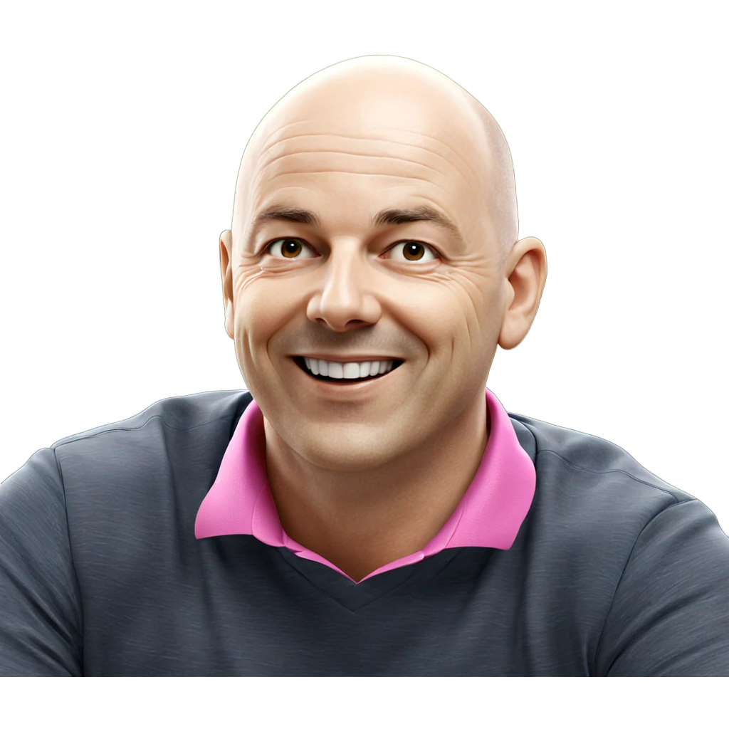 bald man smiling confidently emoji