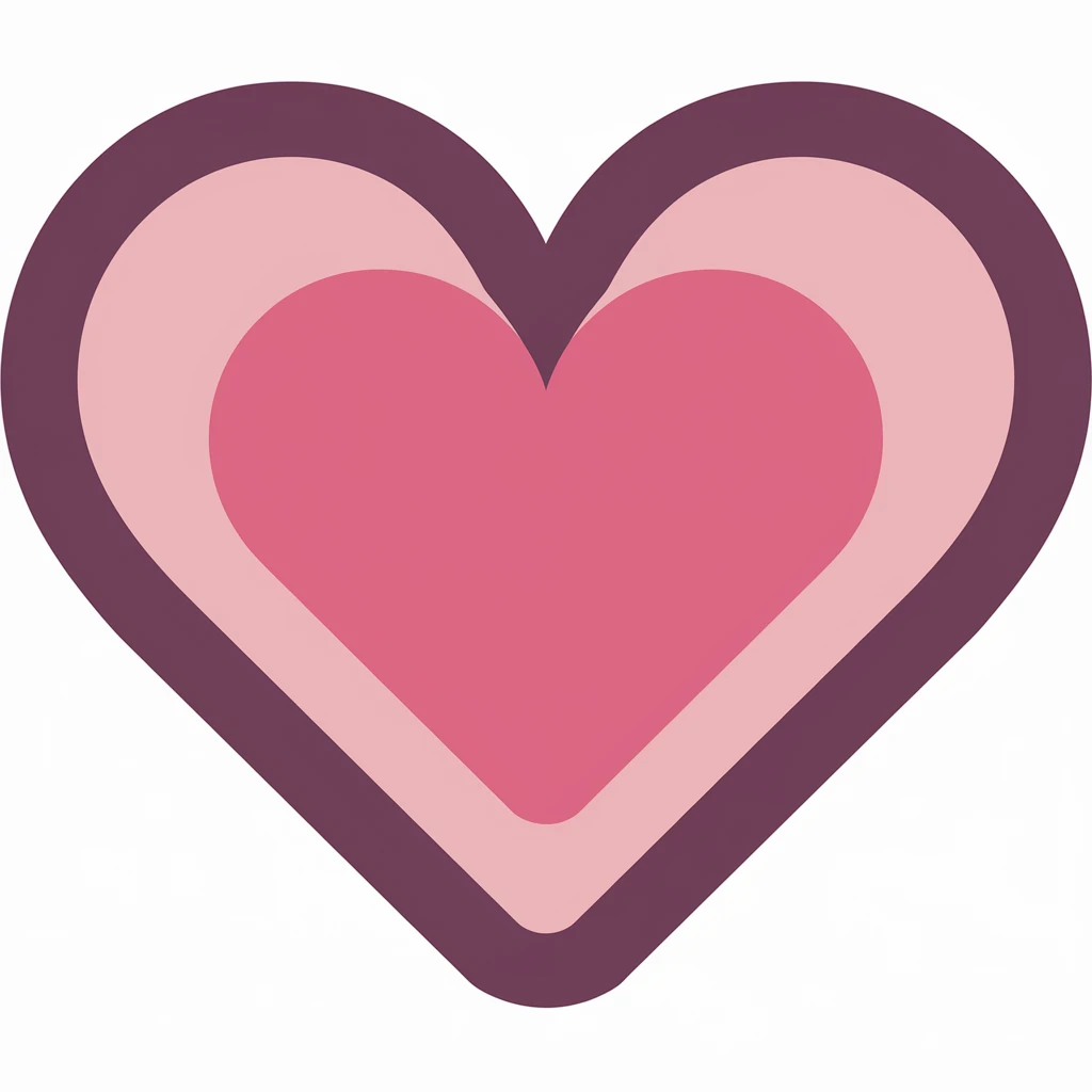 heart with a velvet matte center emoji