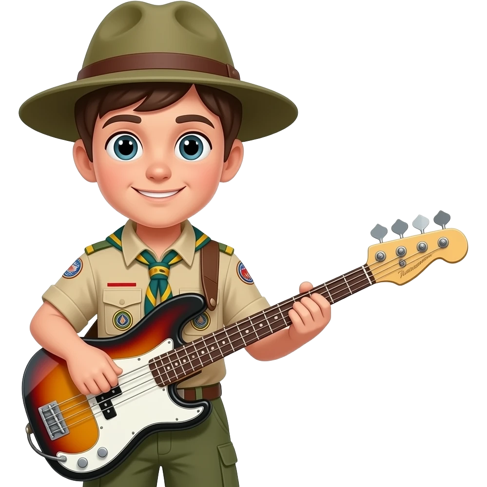 deutscher boyscout mit rangerhut und  bass emoji