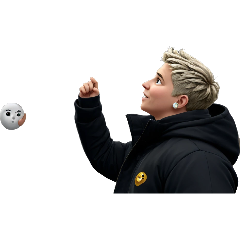 boy wearing earrings outdoors emoji