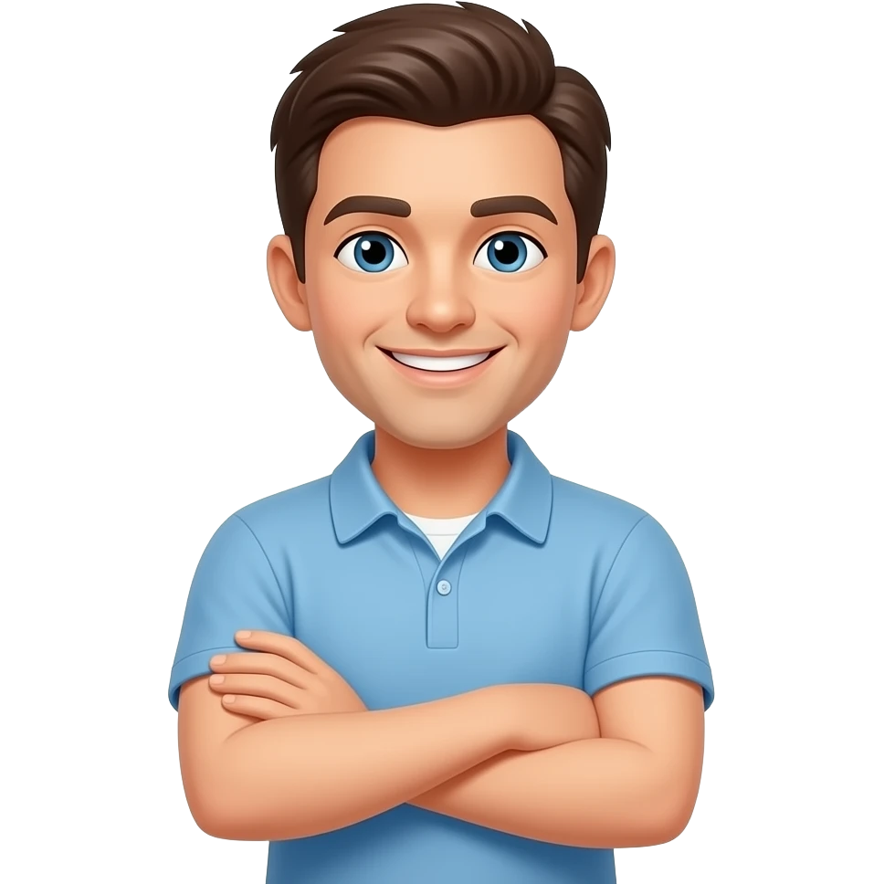 Человек скрестил руки улыбается emoji