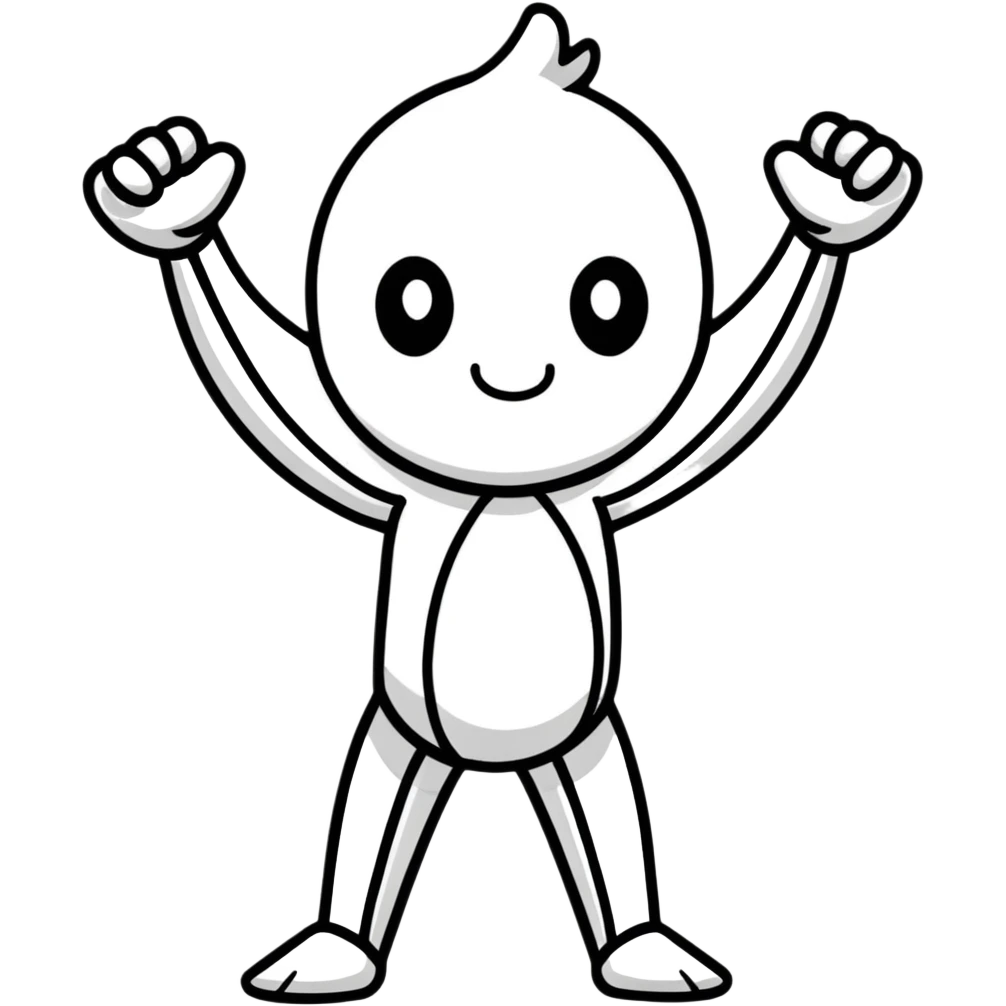 Number 1 as a cartoon character with arms and legs emoji