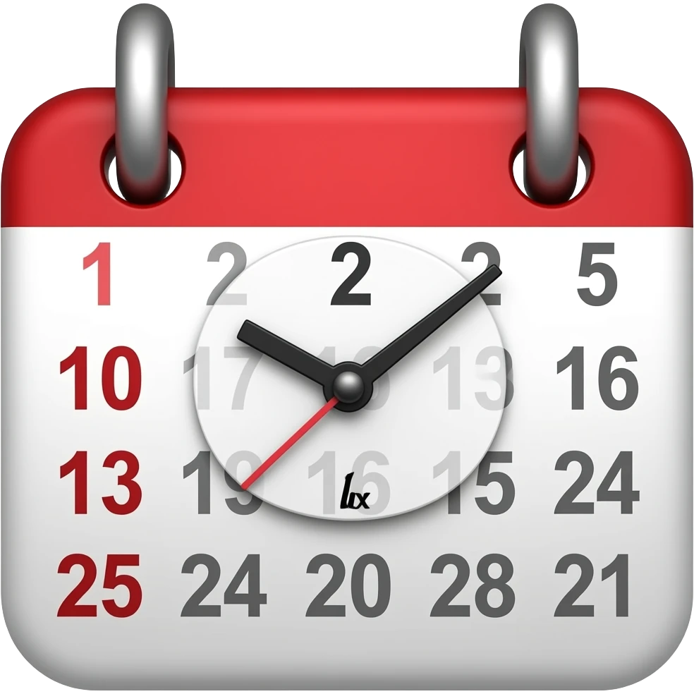 calendario con reloj emoji