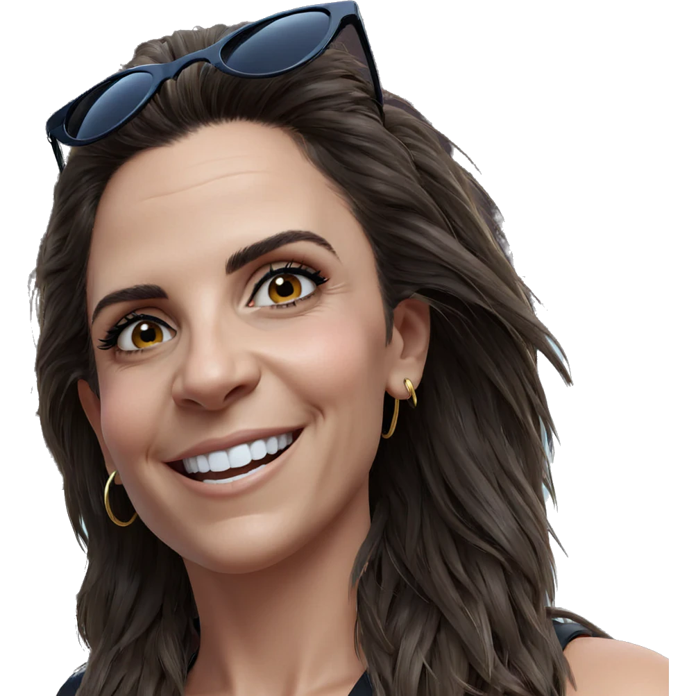 smiling girl with sunglasses emoji