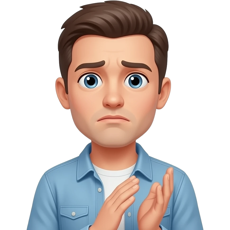 Shock nonchalant face tiney little sad do not show it clearly and claping hands like the calapping says wow so u dont love me and act like u dont care emoji