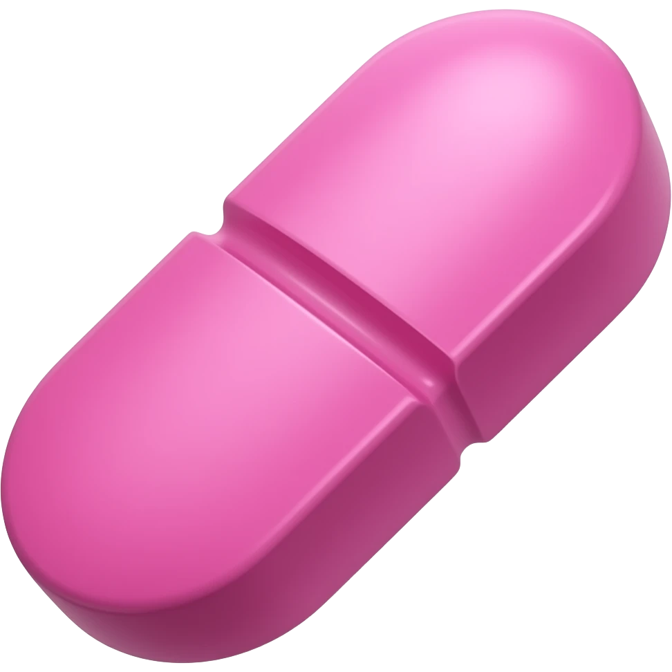 Bright pink Benadryl tablet emoji