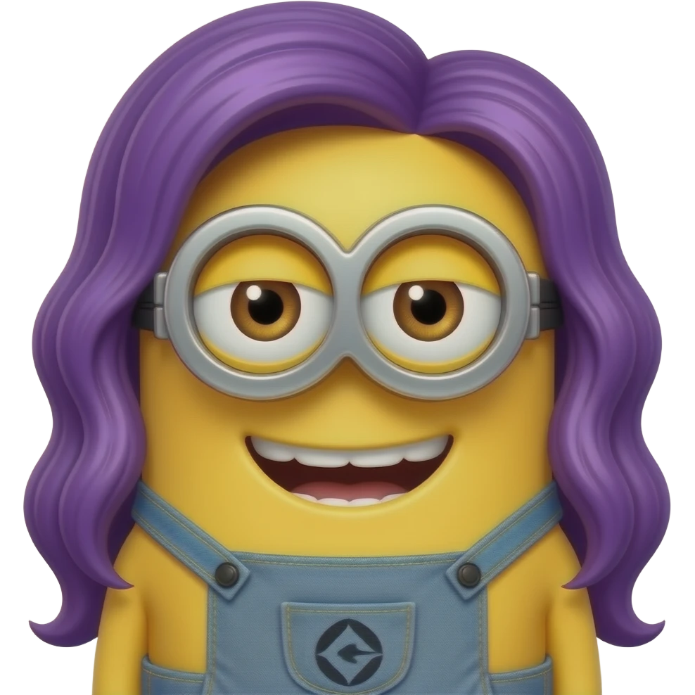 purple long haired minion emoji