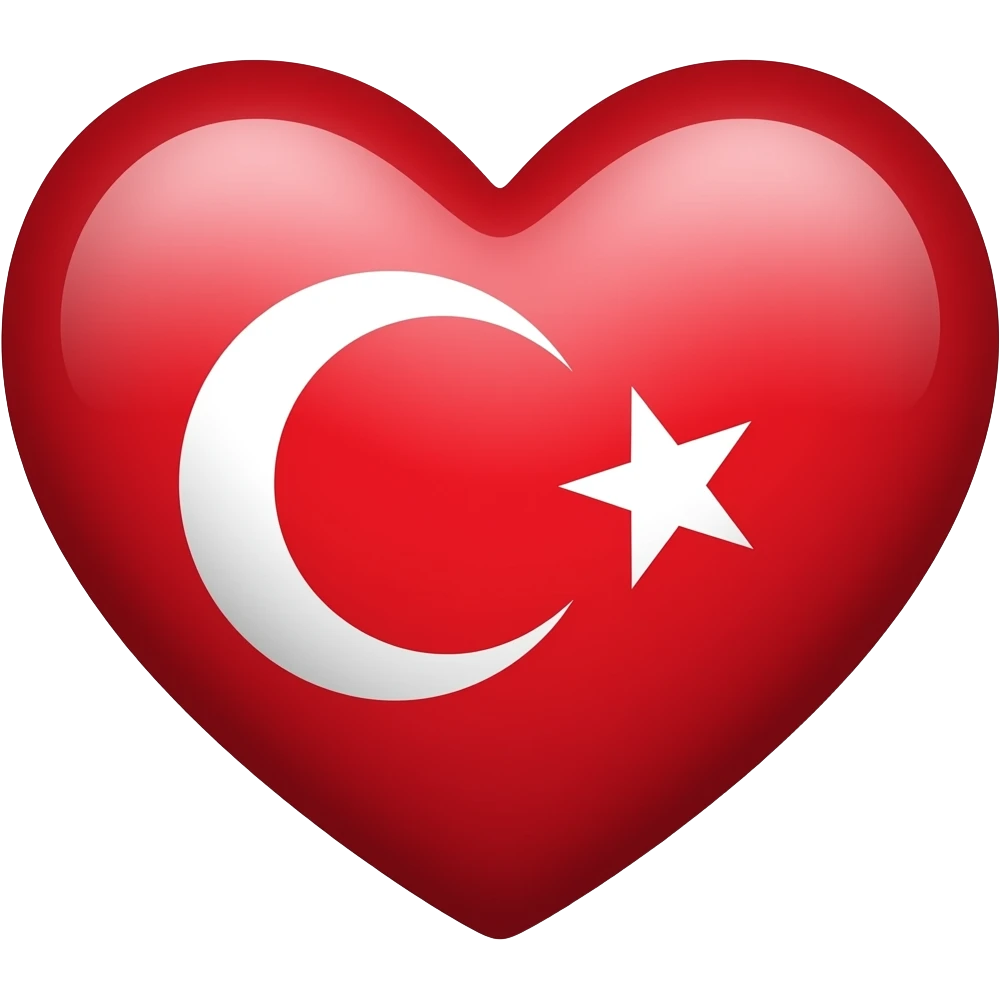 Turkey flag heart emoji