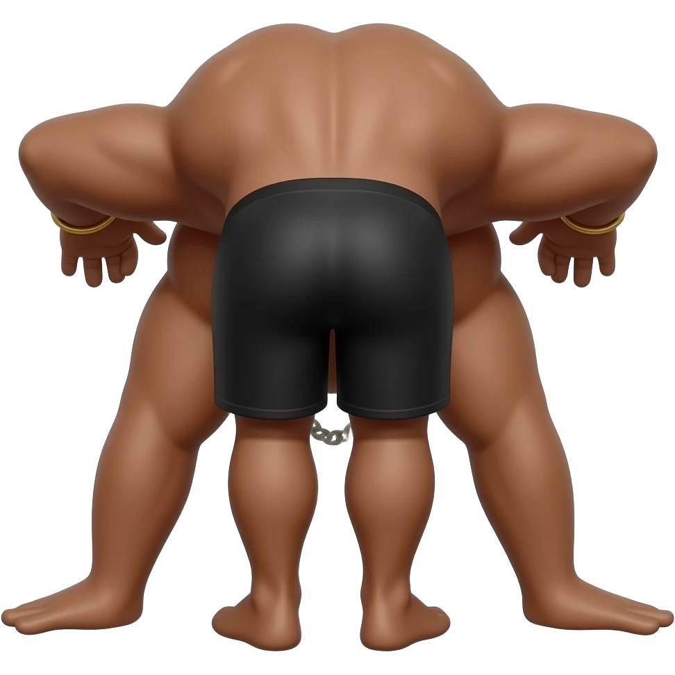 Fit Lightskin black thug bent over naked spreading butt cheeks emoji