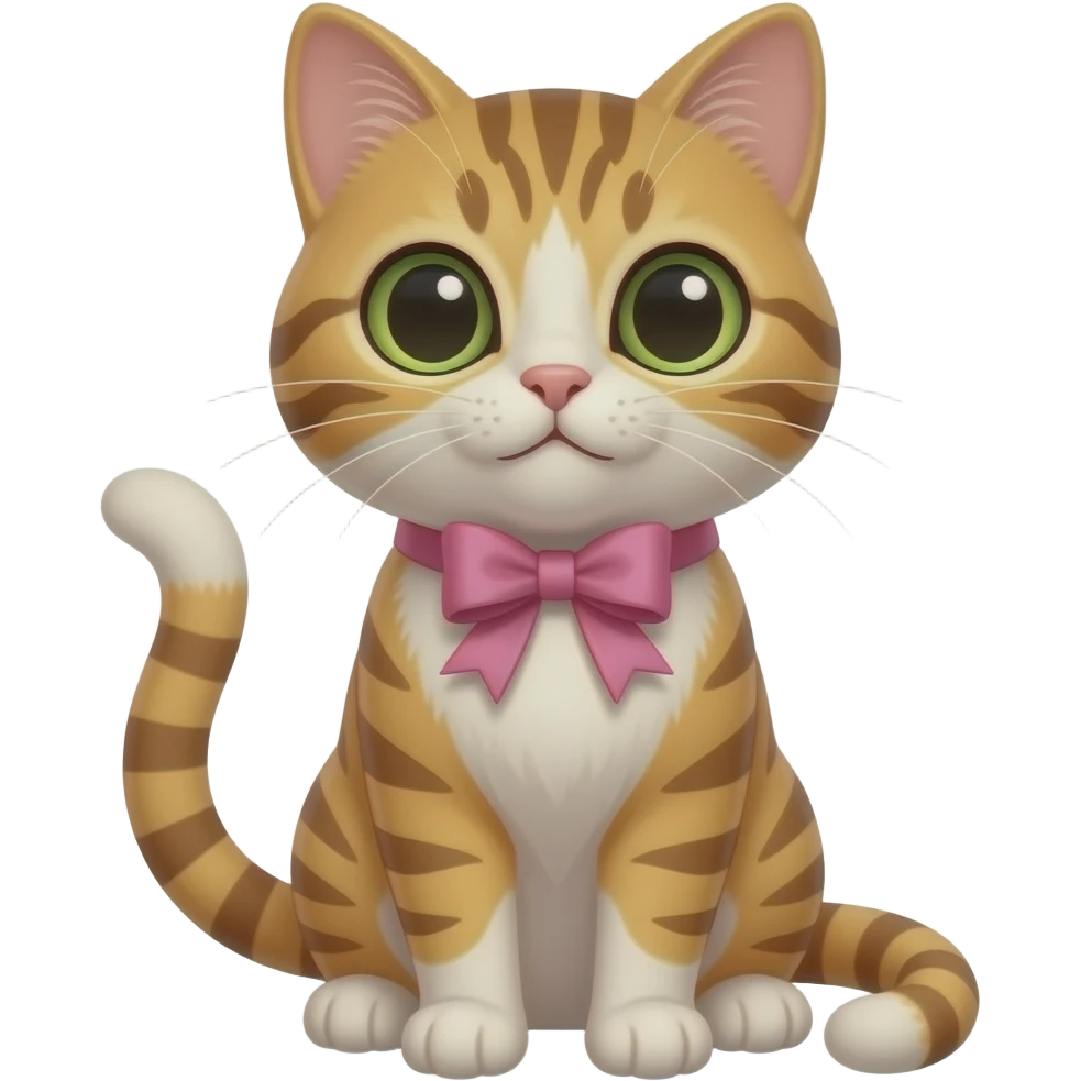 cat with pink ribbon emoji