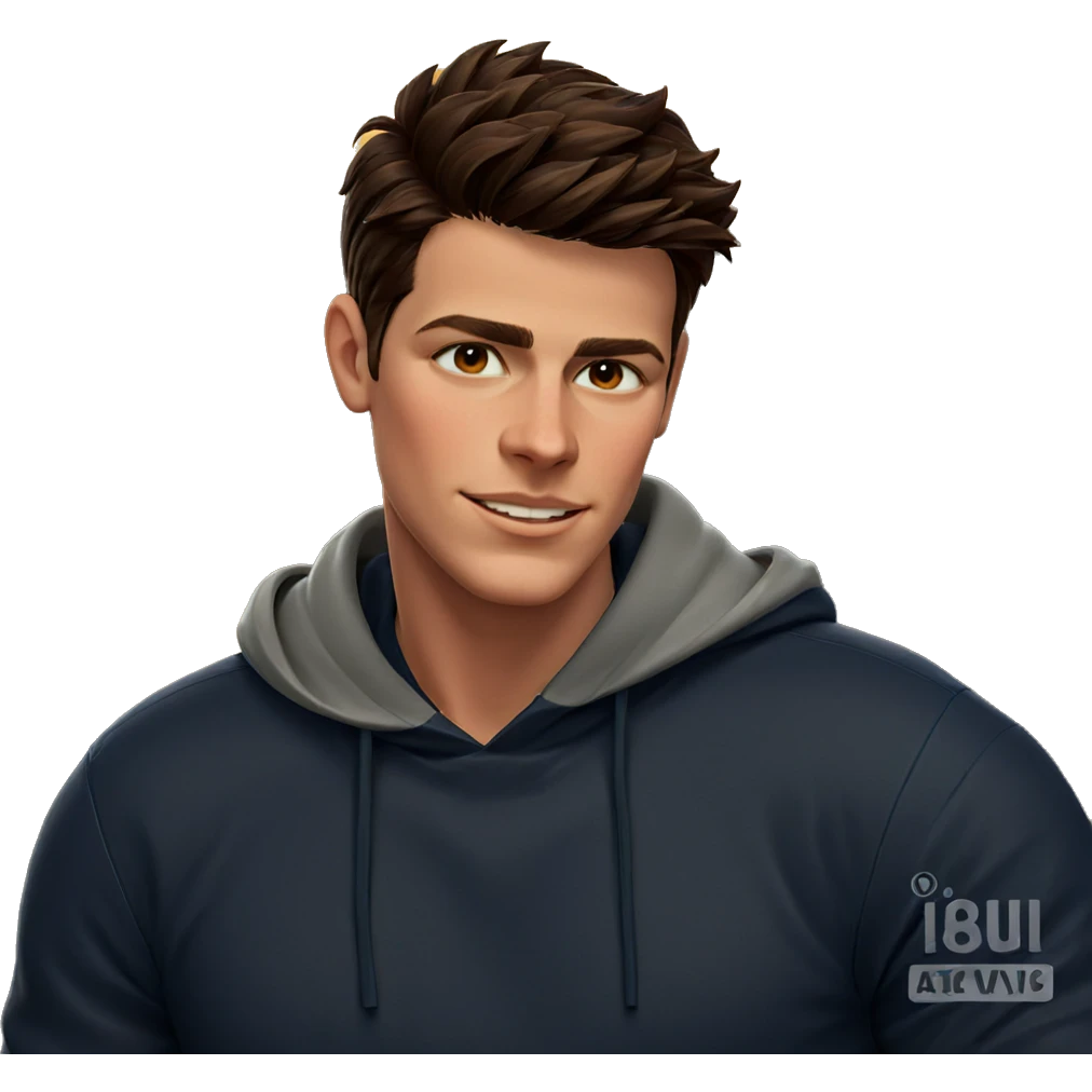 smiling boy with brown hair emoji