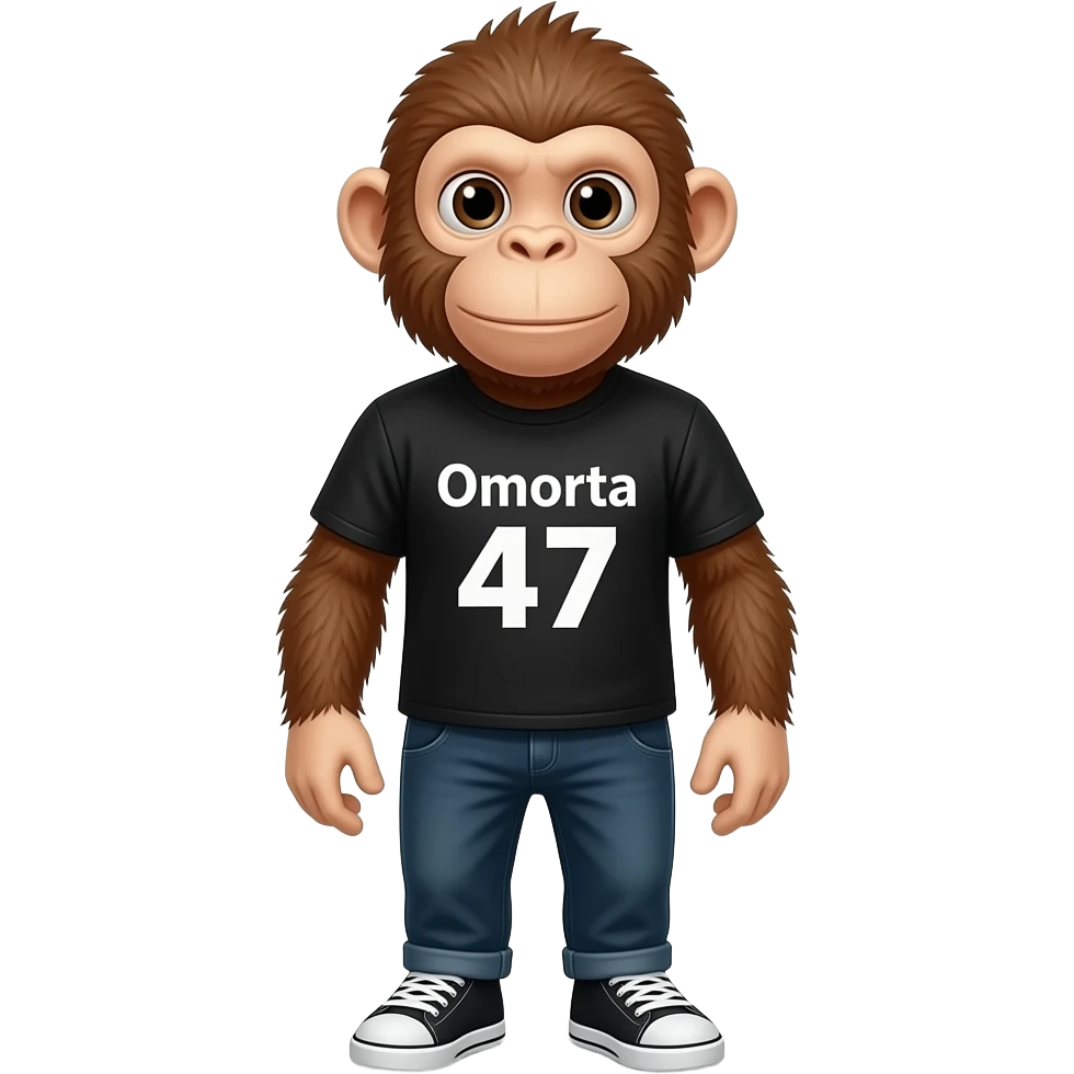 Monkey saying Omerta 47 In black emoji