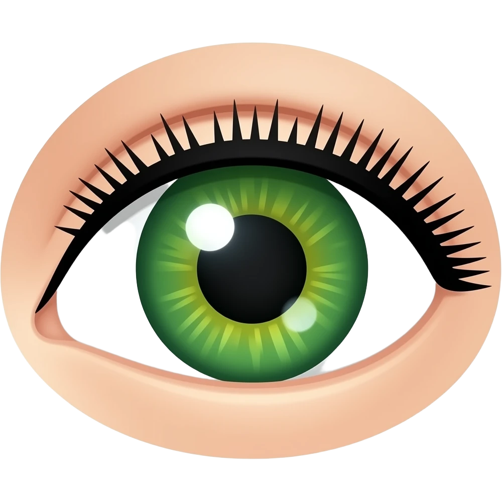green eye with lashes without any skin. emoji