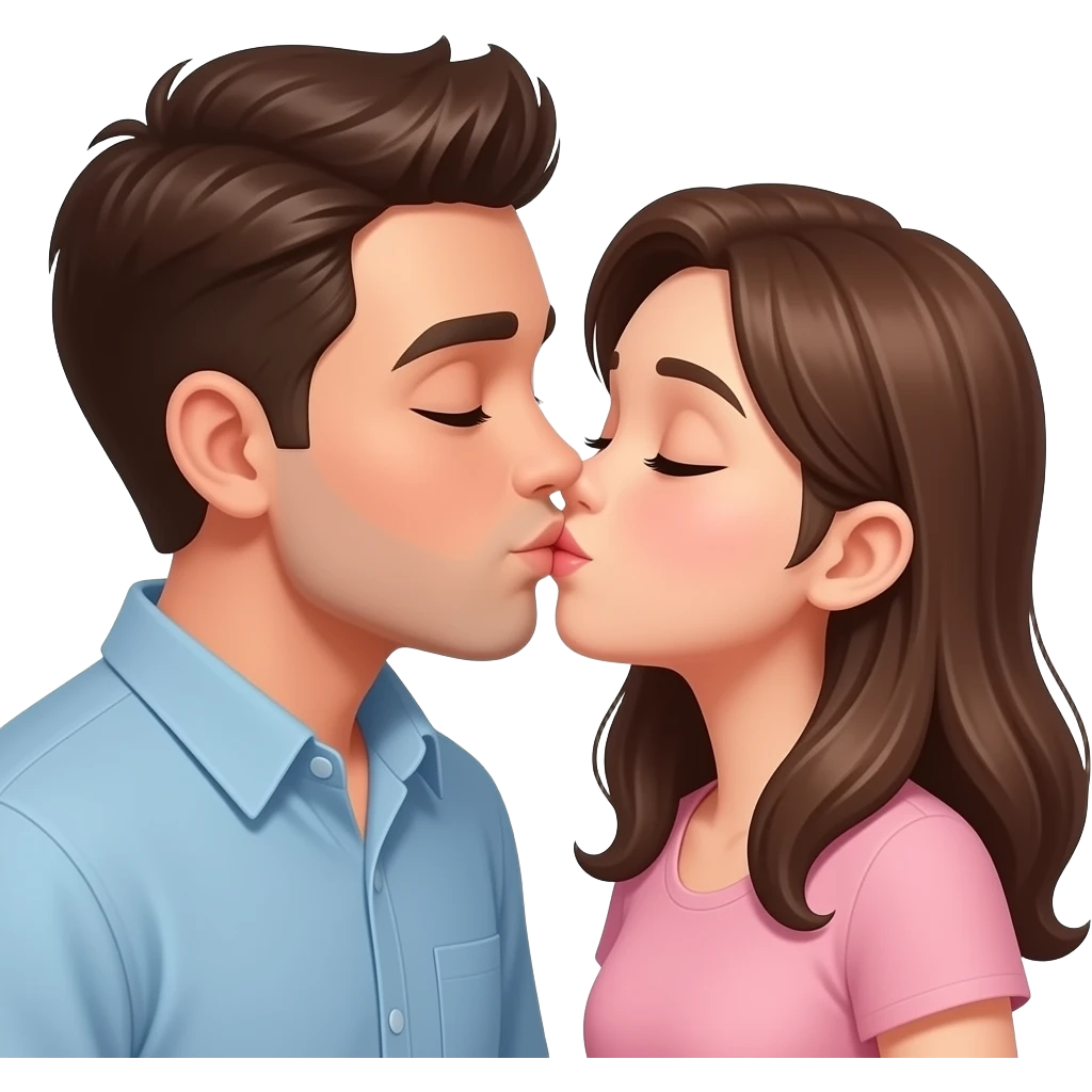 A cute couples kissing emoji
