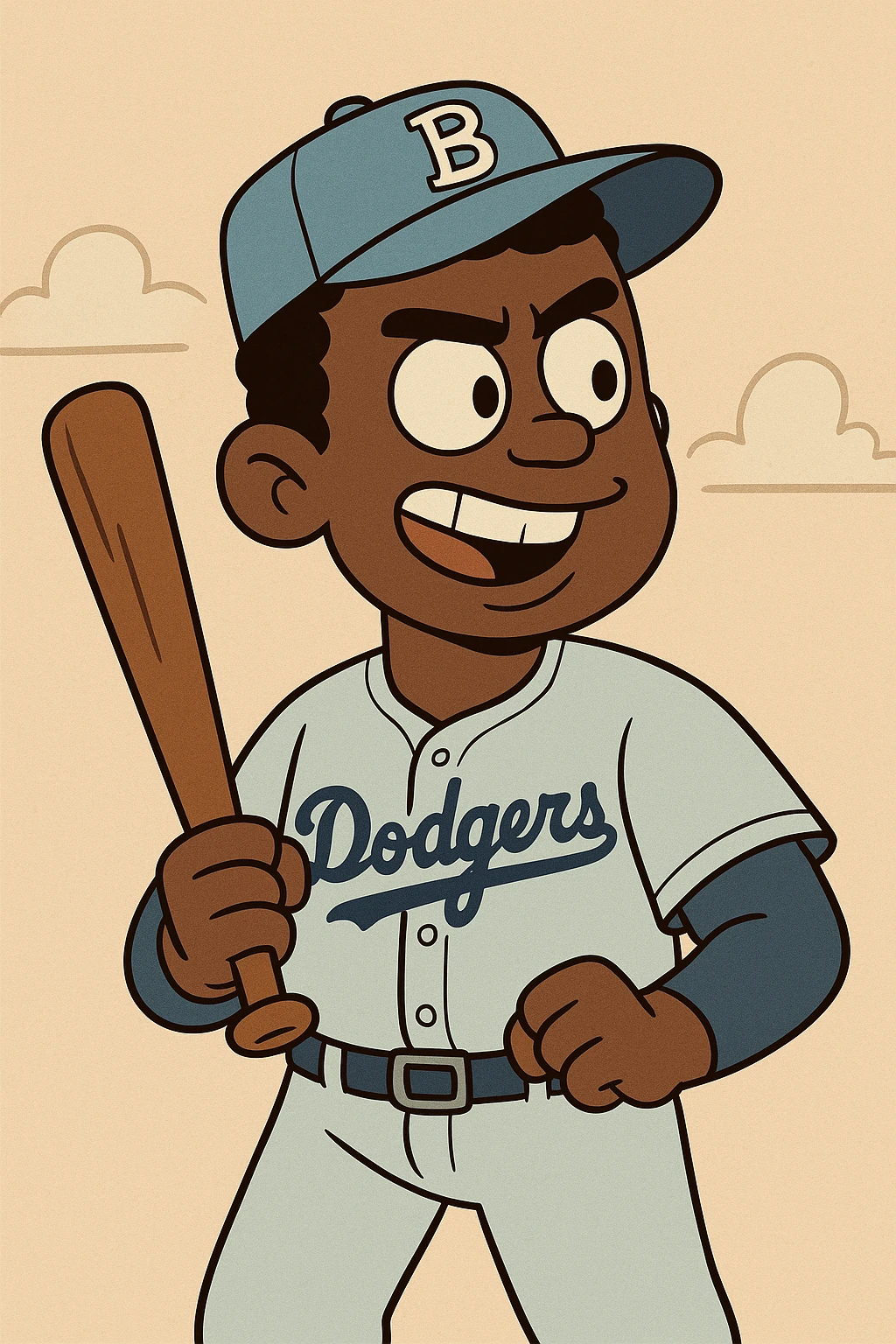 Light blue Little people pictures a boy Jackie Robinson Witam by 20 Label Sanches Vegas Mustined by Linzie Heater emoji