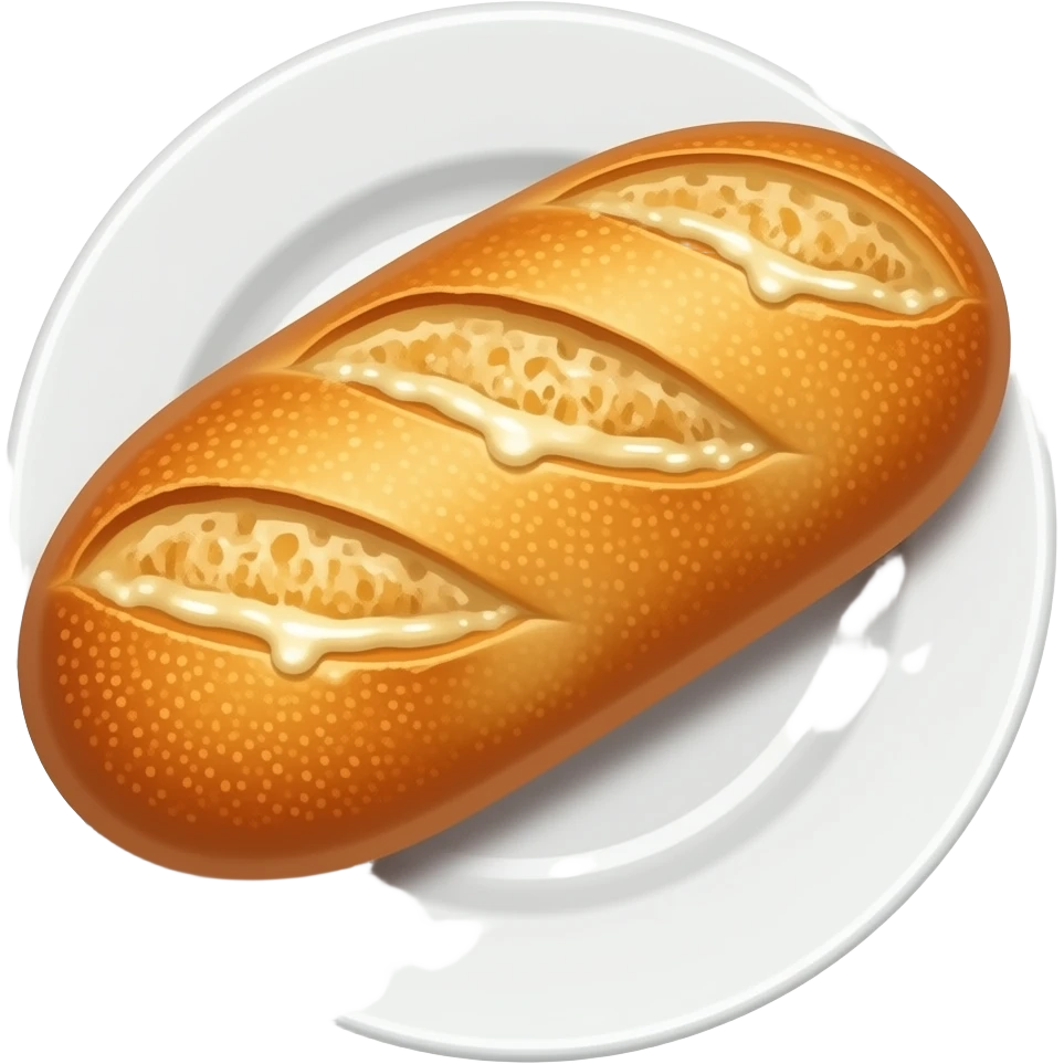 garlic bread on plate emoji
