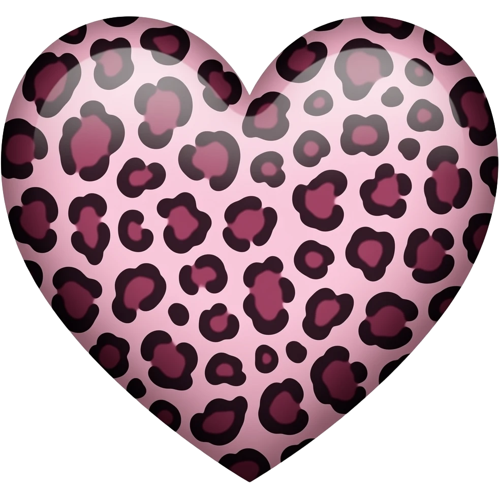 burgundy cheetah print heart emoji