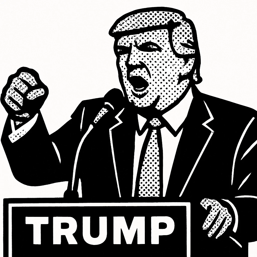 Donald Trump speaking at a rally emoji