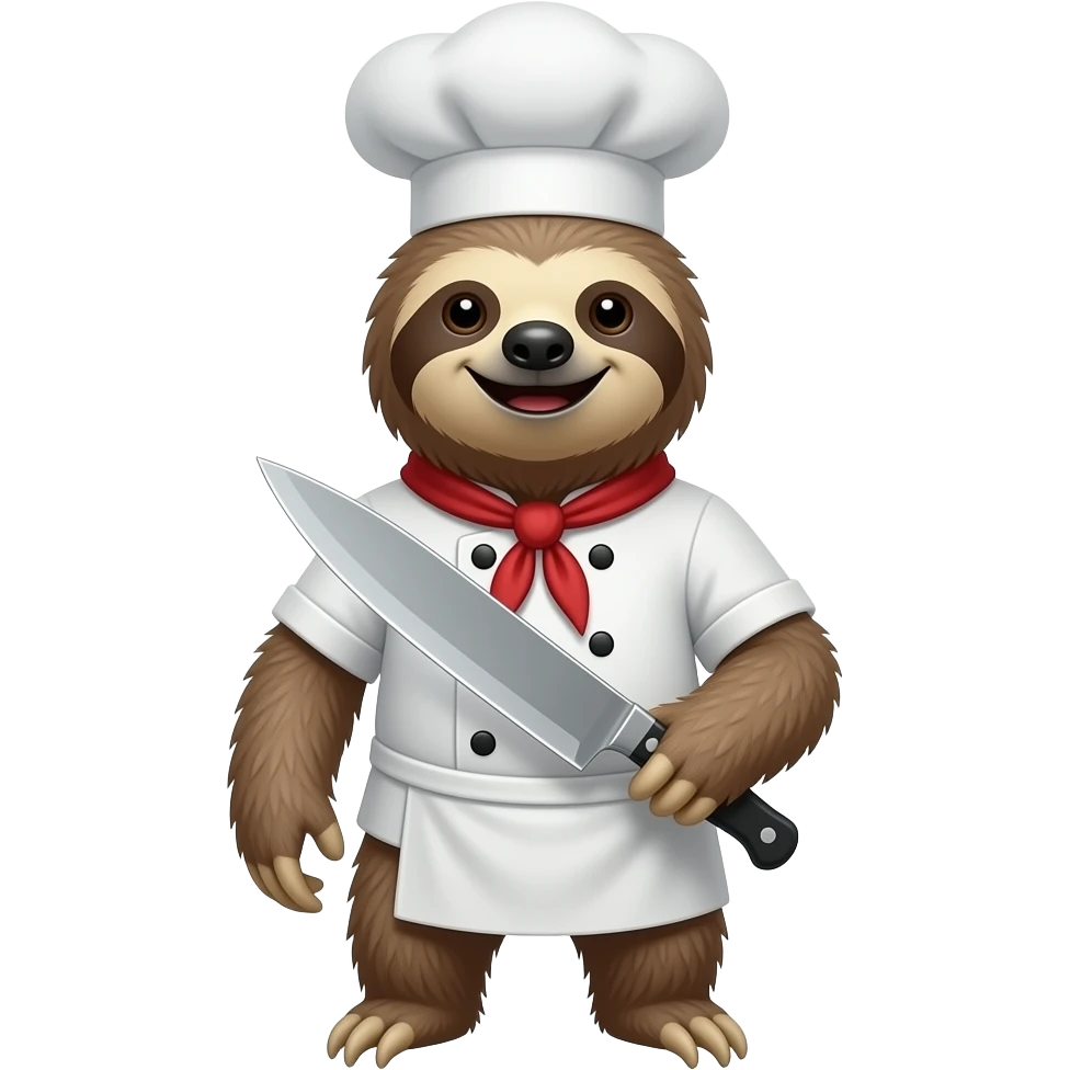 smiling killer sloth w chef's knife emoji