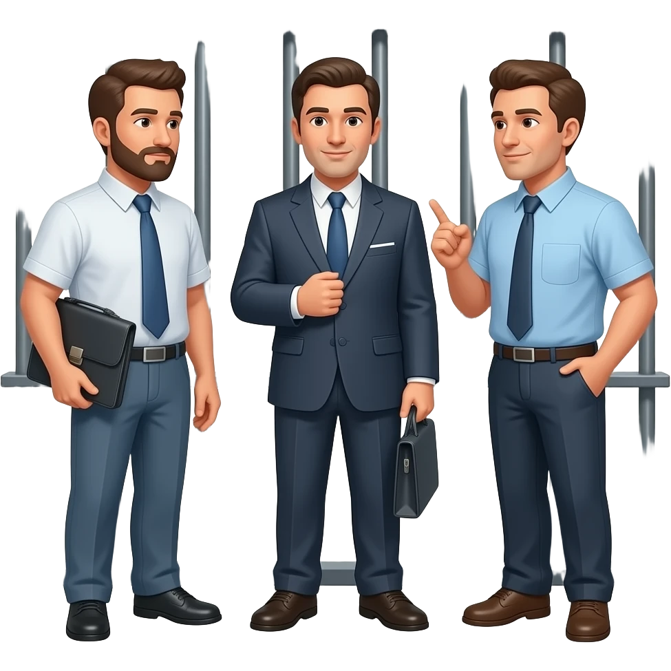 3 guys in prison discussing business emoji