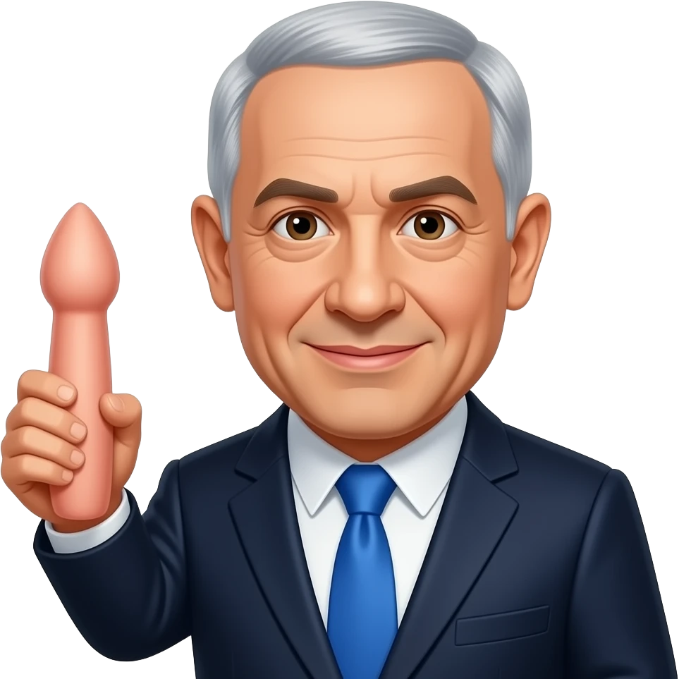 benjamin netanyahu holding a dildo emoji