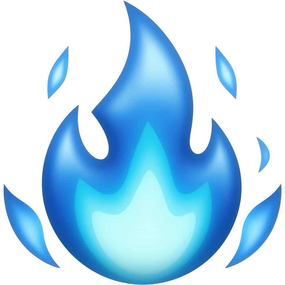 Blue flames emoji