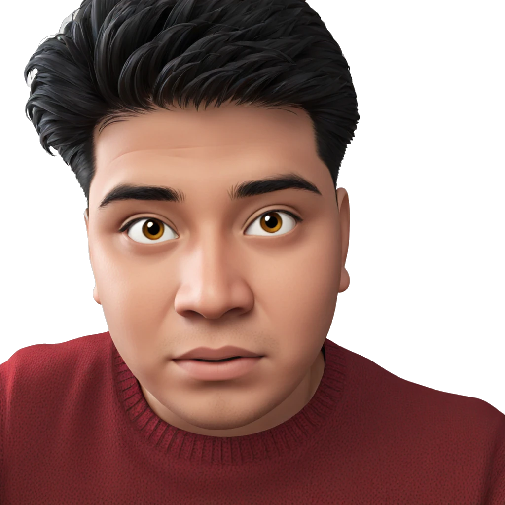 boy in red sweater portrait emoji