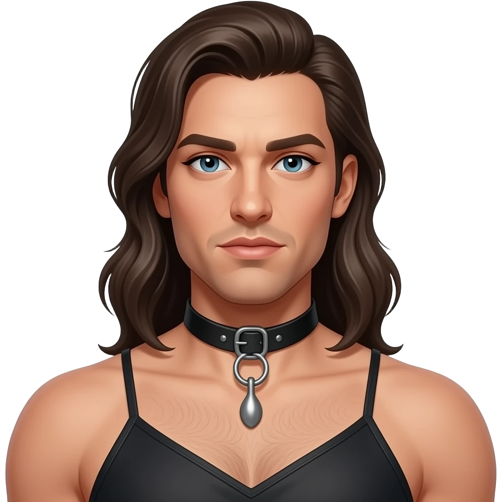 Submissive man is ready for get pegging by a femdom emoji