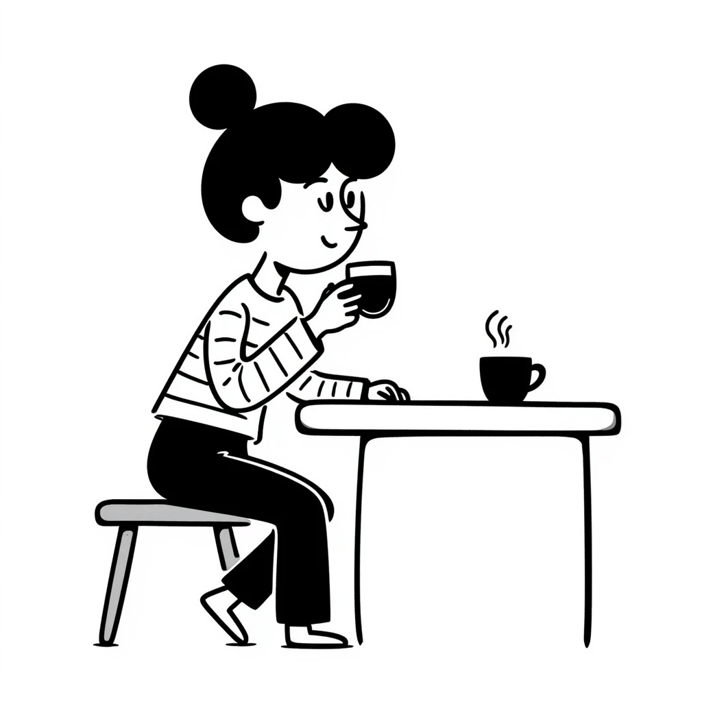 a girl drinking coffee emoji